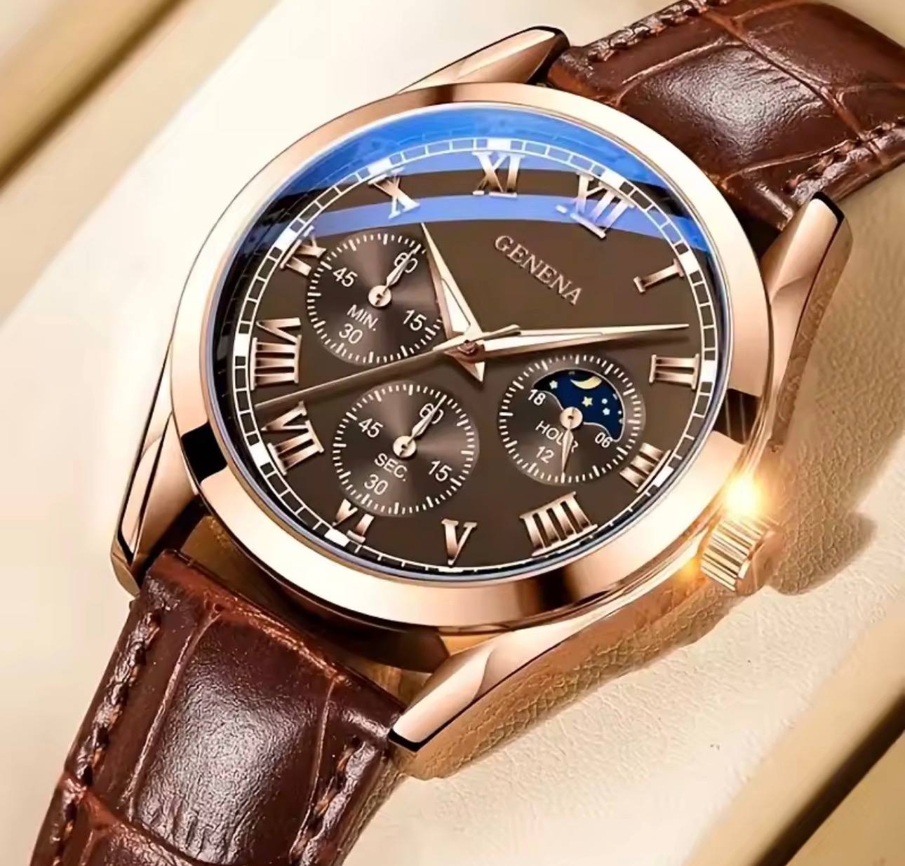Men's leather Watch